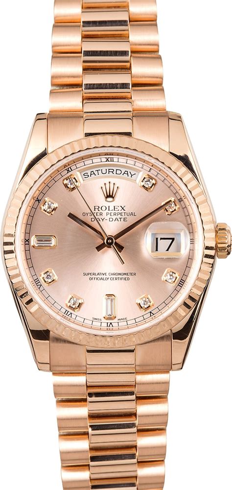 rolex day date rose gold womens|rolex day date 36 18 ct.